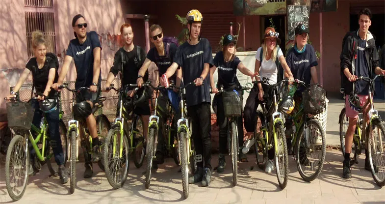 Group of tourists on Cycling in Agra Image